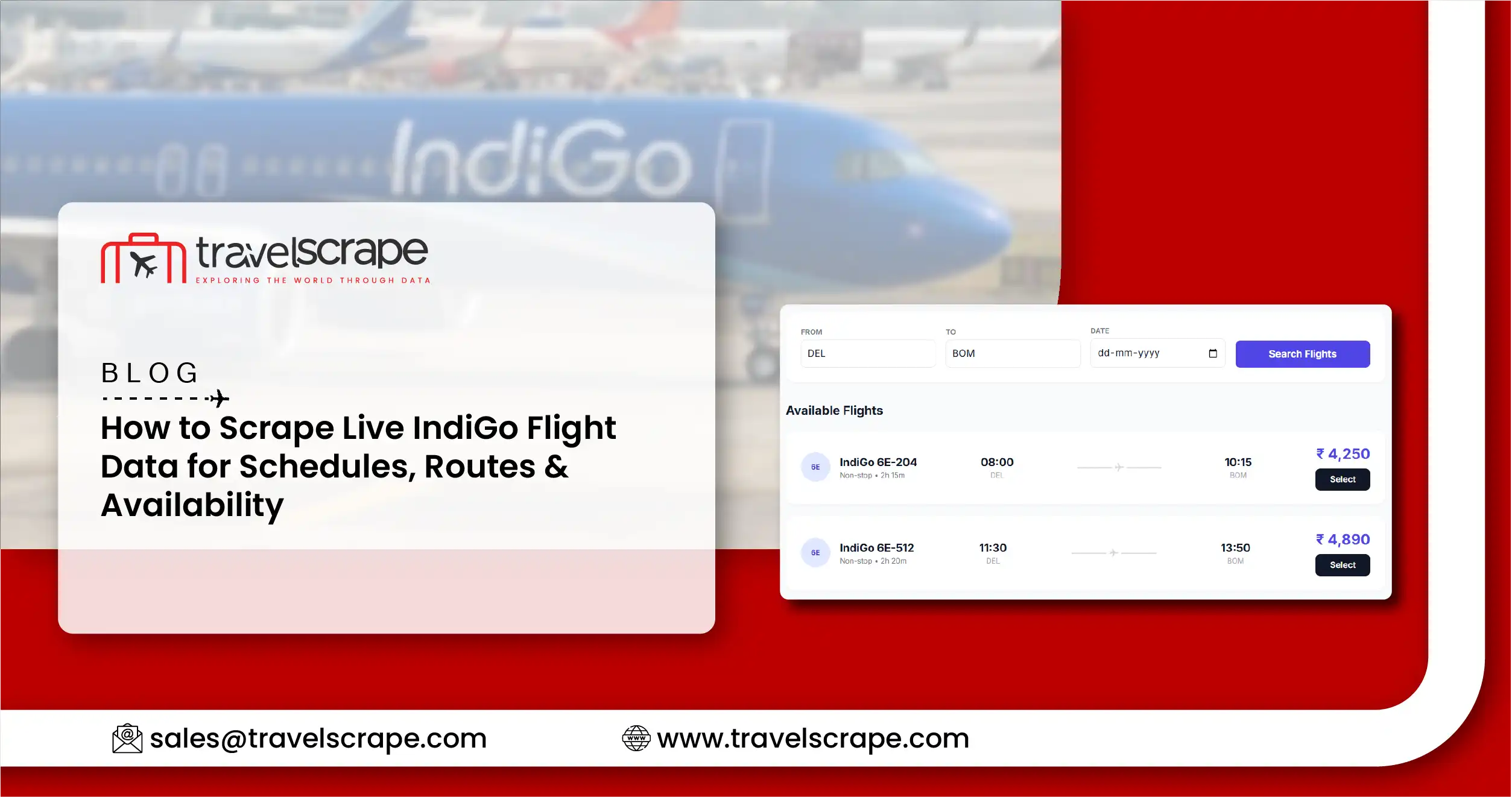 Scrape Live IndiGo Flight Data for Schedules, Routes & Availability
